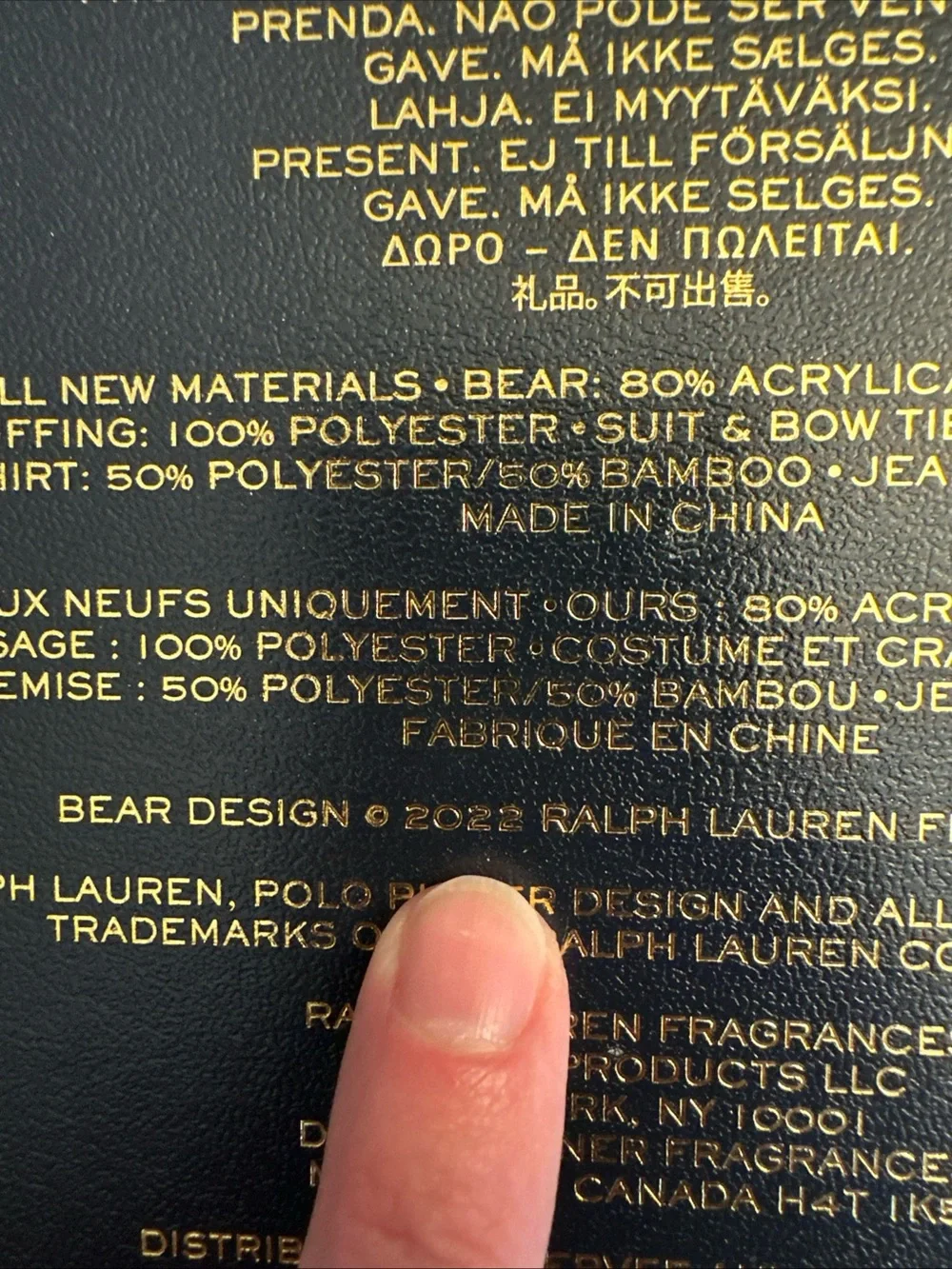 RALPH LAUREN POLO BEAR PLUSH STUFFED ANIMAL TUXEDO TEDDY *READ*